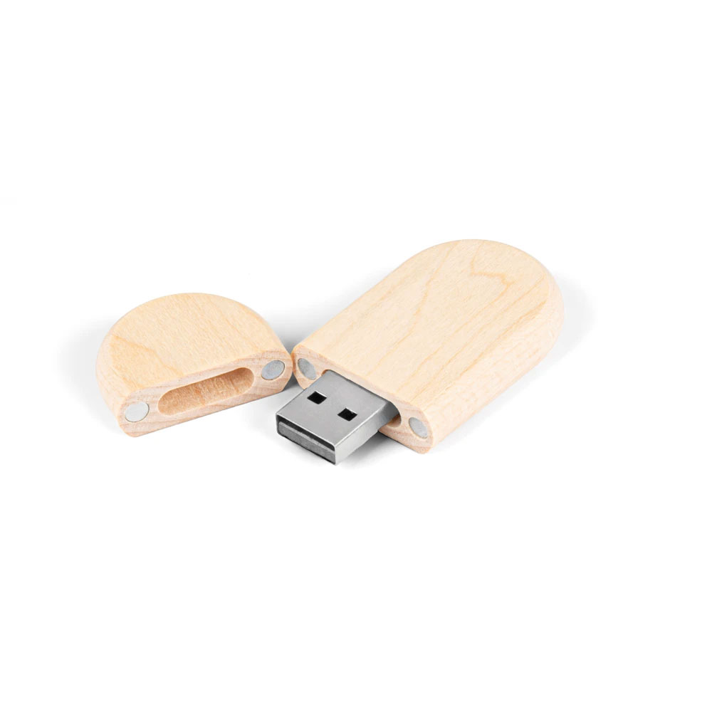 8192_acik_v2 8192-16GB Ahşap USB Bellek - Görsel 1