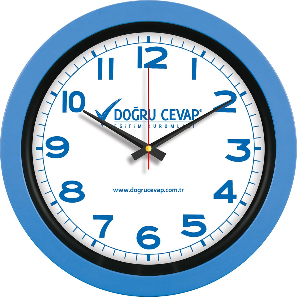 v30-346_mavi V30-346-MV Plastik Duvar Saati - Görsel 1